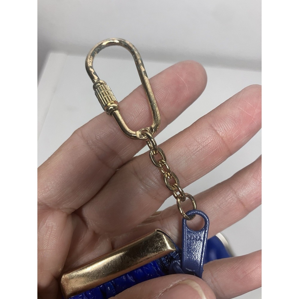 VTG Rare Blue Eel Skin Keychain + Double Kiss Lock Coin Purses Korea Gold Frame - Picture 3 of 12
